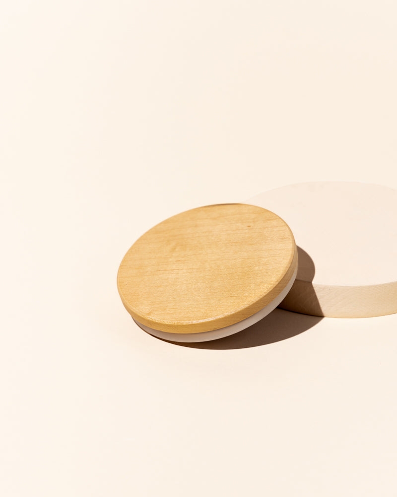 thick wood candle lid with gasket