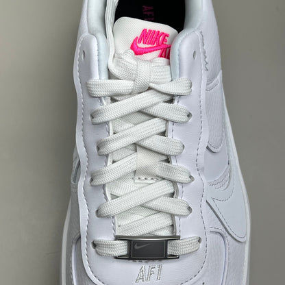 NIKE Air Force 1 PLT.AF.ORM Tapered Toe Sz Women's 8 White/Pink/Blue FN7180-100