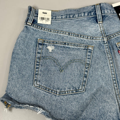 LEVIS 501 Original Fit High Rise Shorts Medium Wash Women's Sz 33 Mega Vibe Blue