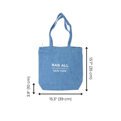 New York City Tote with Zipper and Inside Pocket, Denim