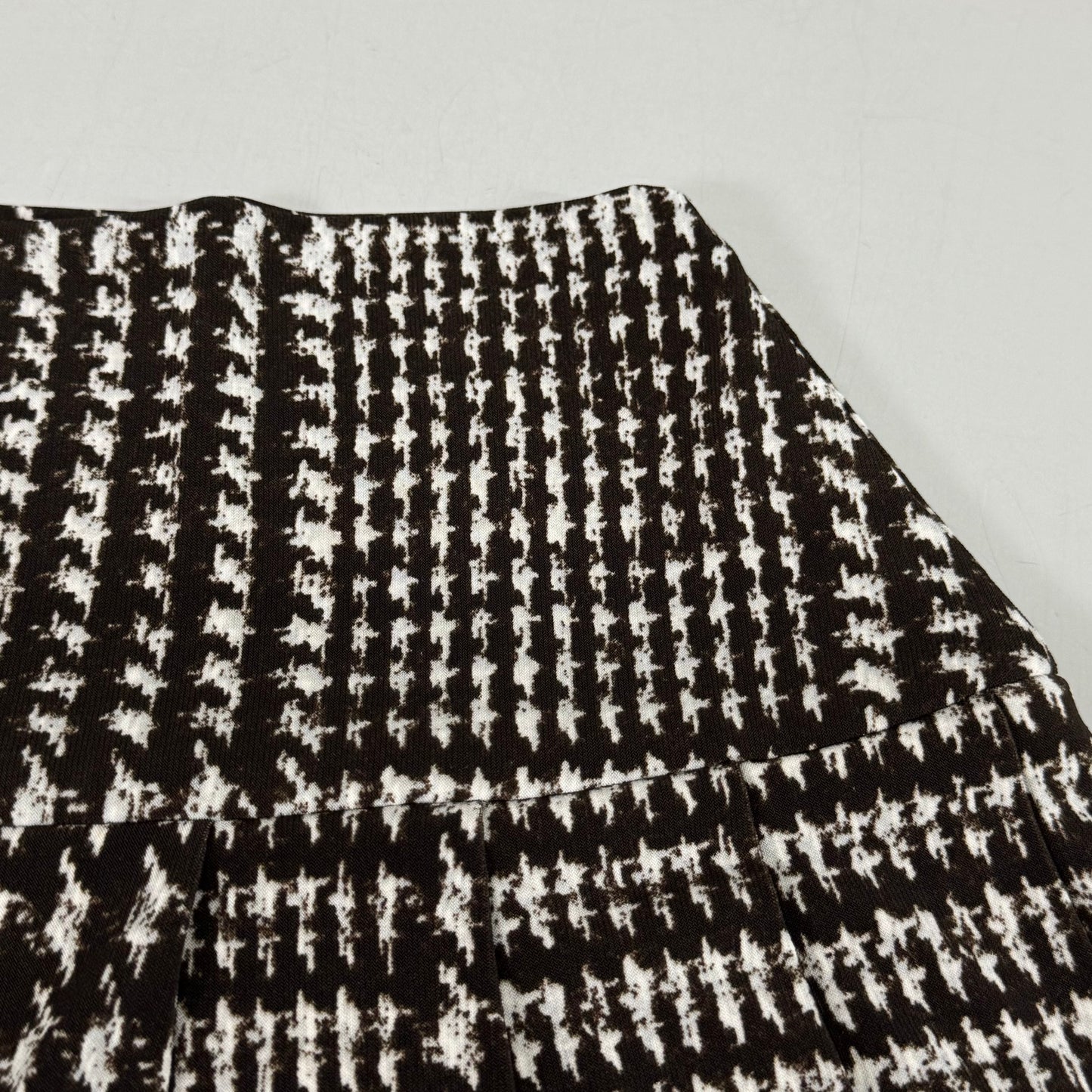 NORMA KAMALI Silky Jersey Pleated Micro Skirt Unlined Women's Sz S/32 Chocolate