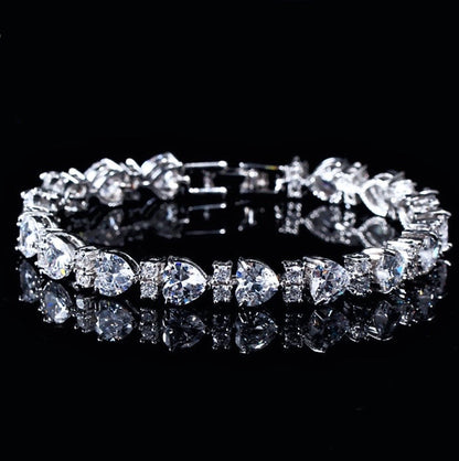 Charlotte - Silver Cubic Zirconia Heart Bracelet
