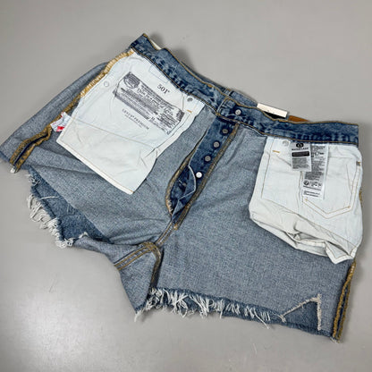 LEVIS 501 Original Fit High Rise Shorts Medium Wash Women's Sz 33 Mega Vibe Blue