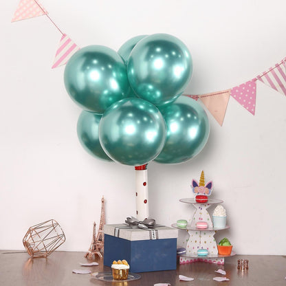 50 Green Metallic Chrome Balloons - Shiny Latex 12" Thicken For Wedding, Birthday Party, Baby Shower, New Years, Graduation & Sweet 16