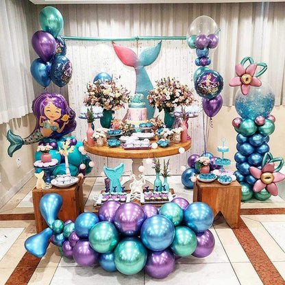 50 Multi Color Metallic Chrome Balloons - Shiny Latex 12" Thicken For Wedding, Birthday Party, Baby Shower, New Years, Graduation & Sweet 16