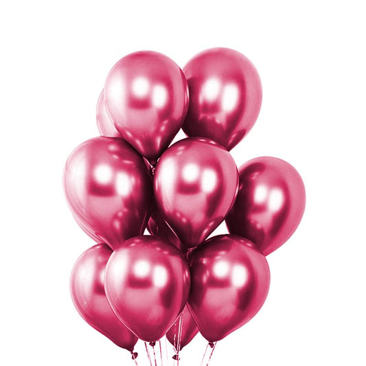 50 Pink Metallic Chrome Balloons - Shiny Latex 12" Thicken For Wedding, Birthday Party, Baby Shower, New Years, Graduation & Sweet 16