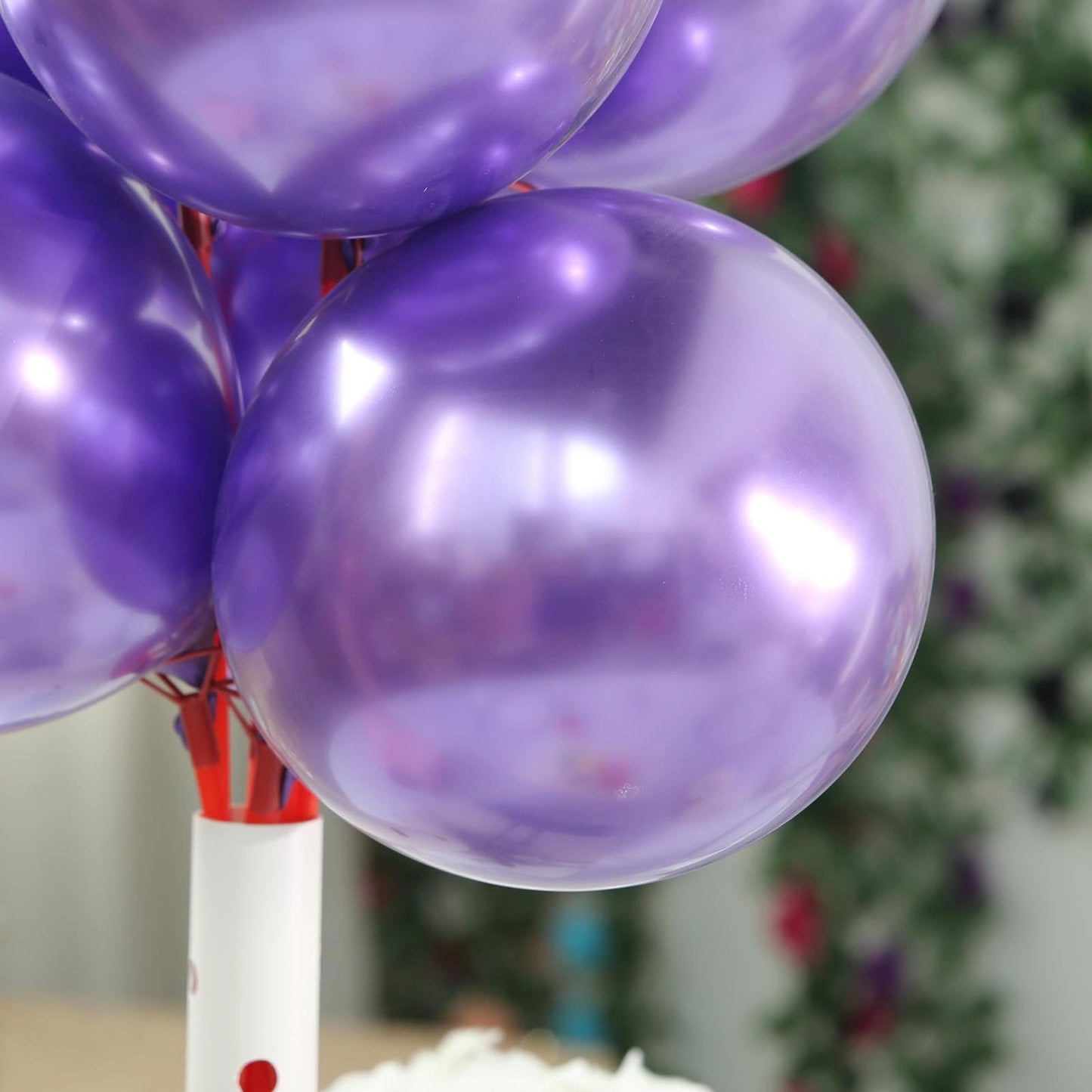 50 Purple Metallic Chrome Balloons - Shiny Latex 12" Thicken For Wedding, Birthday Party, Baby Shower, New Years, Graduation & Sweet 16