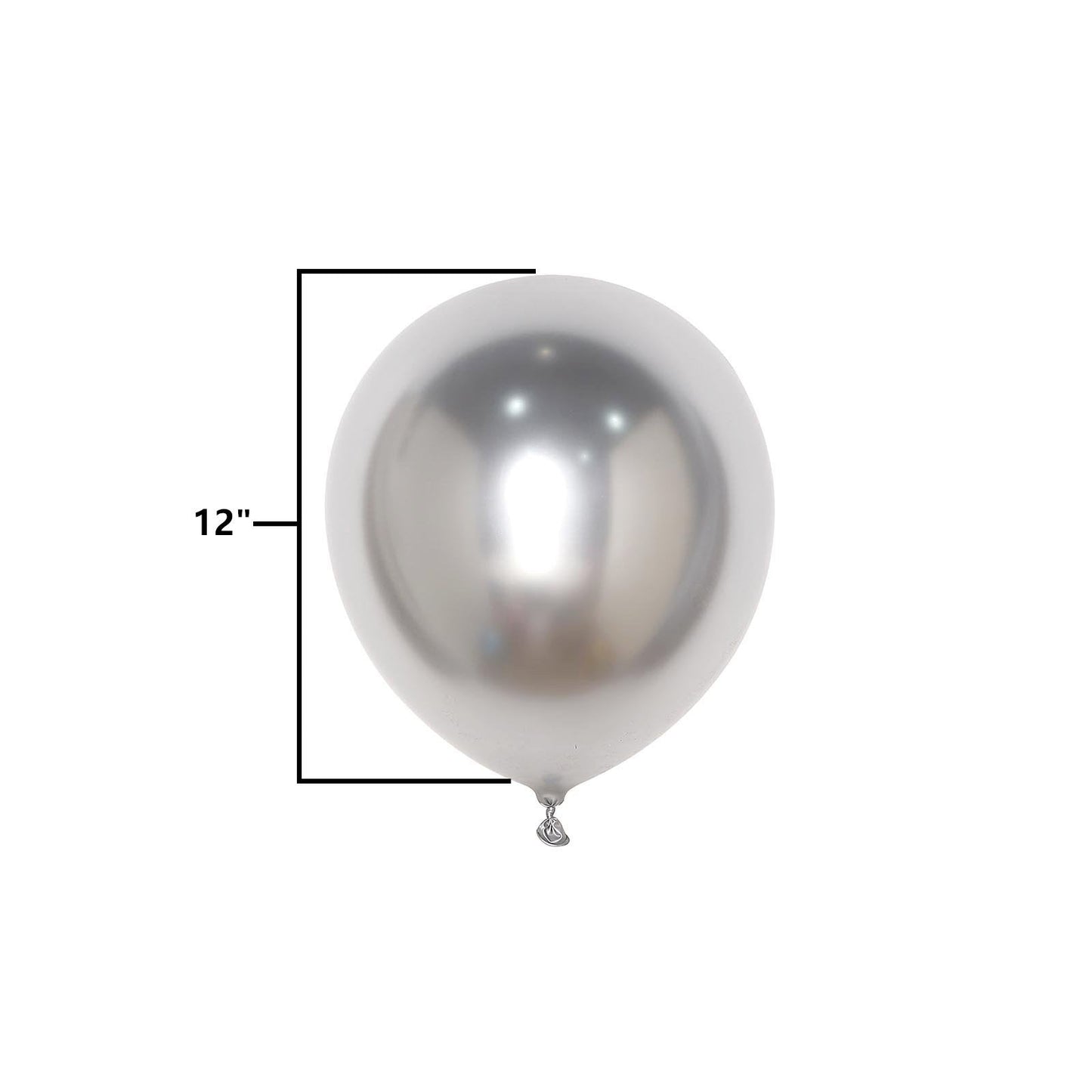 50 Silver Metallic Chrome Balloons - Shiny Latex 12" Thicken For Wedding, Birthday Party, Baby Shower, New Years, Graduation & Sweet 16