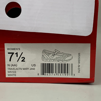 PROPET Travelactiv Mary Jane Shoes N(AA) Women's SZ 7.5 White W5103W-N-07H