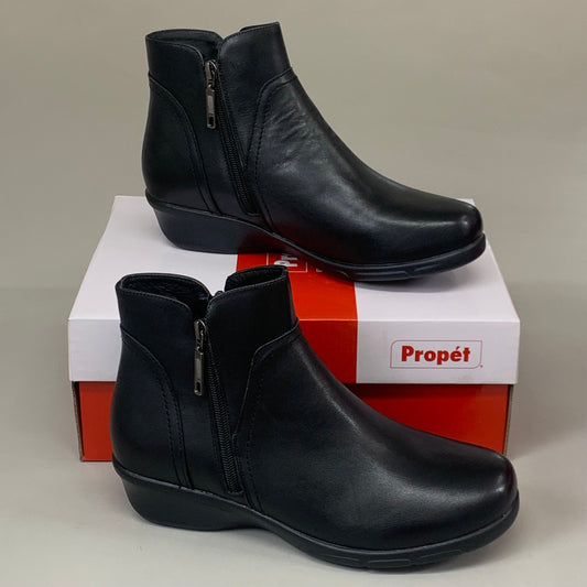 PROPET Waverly Leather Walking Ankle Boot W(D) Women's SZ 10 Black WFX085LBLKW-10