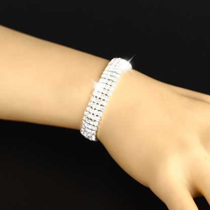 "Zelda" - Silver Rhinestone Bridal Bracelet