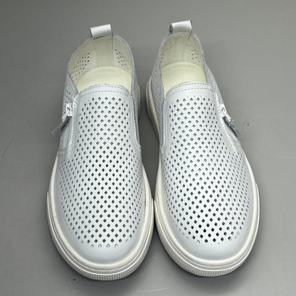 PROPET Kate Side Zip Leather Breathing Open Cell Women's Sz 6 White WCX015L