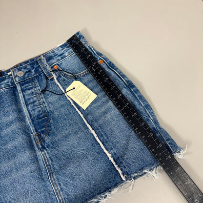 LEVIS Recrafted Icon Skirt Mid Rise Original Women's Sz 26 Novel Notion Med Wash