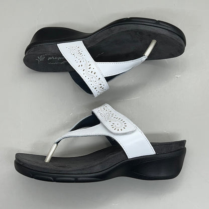 PROPET Wynzie Dressy Adjustable Flip Flop Women's Sz 7.5 XX(4E) White WSX051L