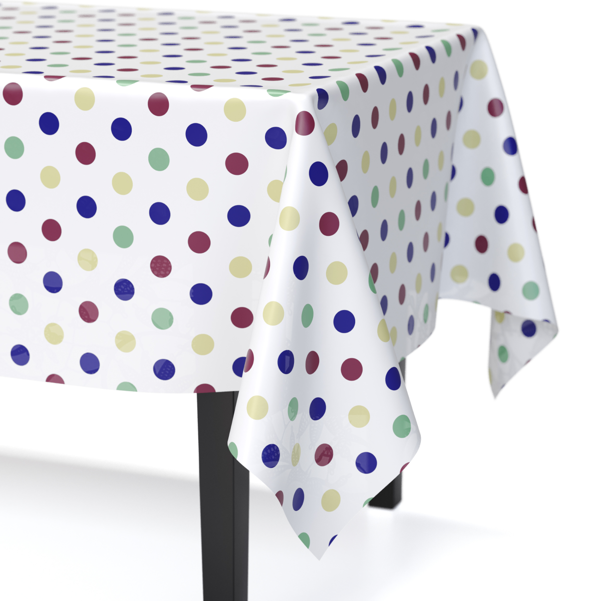 Multi Colored Polka Dot Plastic Table Cover | Case of 48