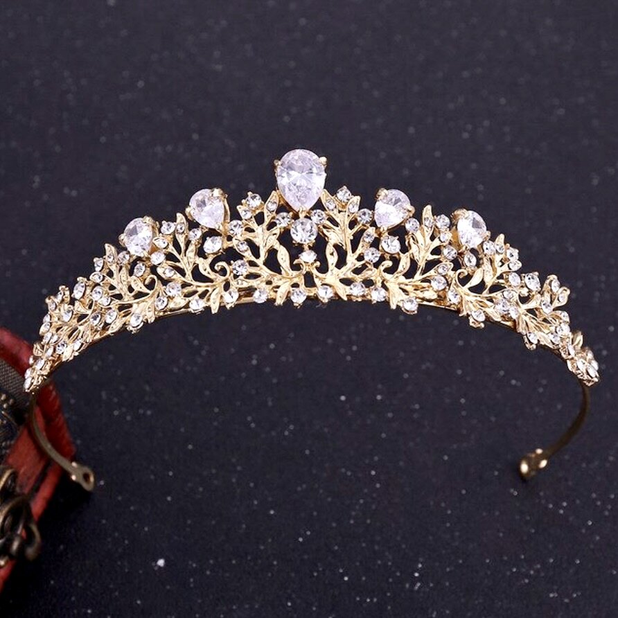 Brianna - Bridal 3-Piece Jewelry Set With Tiara - Available in Gold and Silver