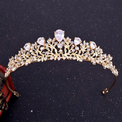 Brianna - Bridal 3-Piece Jewelry Set With Tiara - Available in Gold and Silver