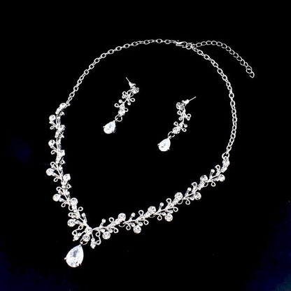Brianna - Bridal 3-Piece Jewelry Set With Tiara - Available in Gold and Silver