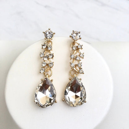 Pamela - Bridal 3-Piece Jewelry Set With Tiara - Available in Gold and Silver
