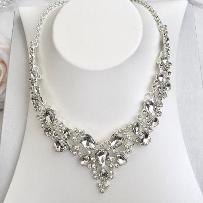 Pamela - Bridal 3-Piece Jewelry Set With Tiara - Available in Gold and Silver