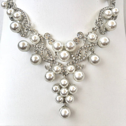 "Myla" - Pearl 3-Piece Bridal Jewelry Set With Tiara