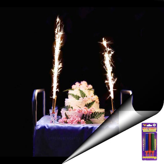 3 Multi Color Sparkling Candles (Small) - Birthday Party Wedding Bottle Service - Candle Sparklers Cake Sparkler