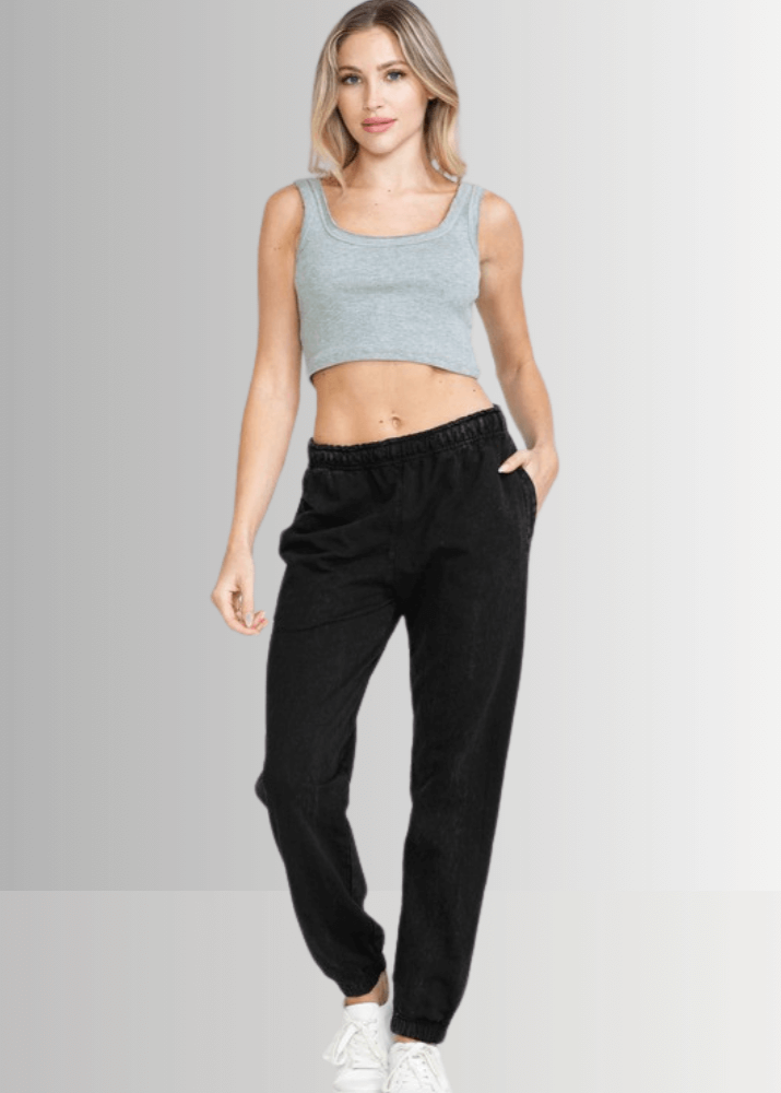 All Day French Terry Pocket Joggers in Black
