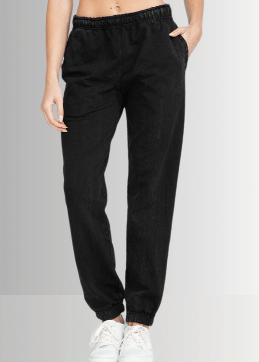 All Day French Terry Pocket Joggers in Black