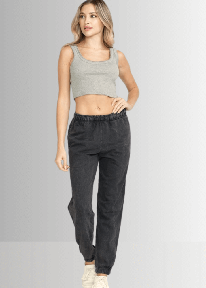 All Day French Terry Pocket Joggers in Light Denim
