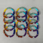 BEST WHOLESALE 12-PACK! Multi Beaded Crystal Bracelets 3" 7 Colors  New