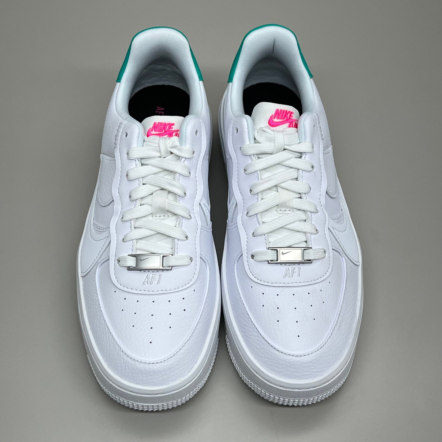 NIKE Air Force 1 PLT.AF.ORM Tapered Toe Sz Women's 8 White/Pink/Blue FN7180-100