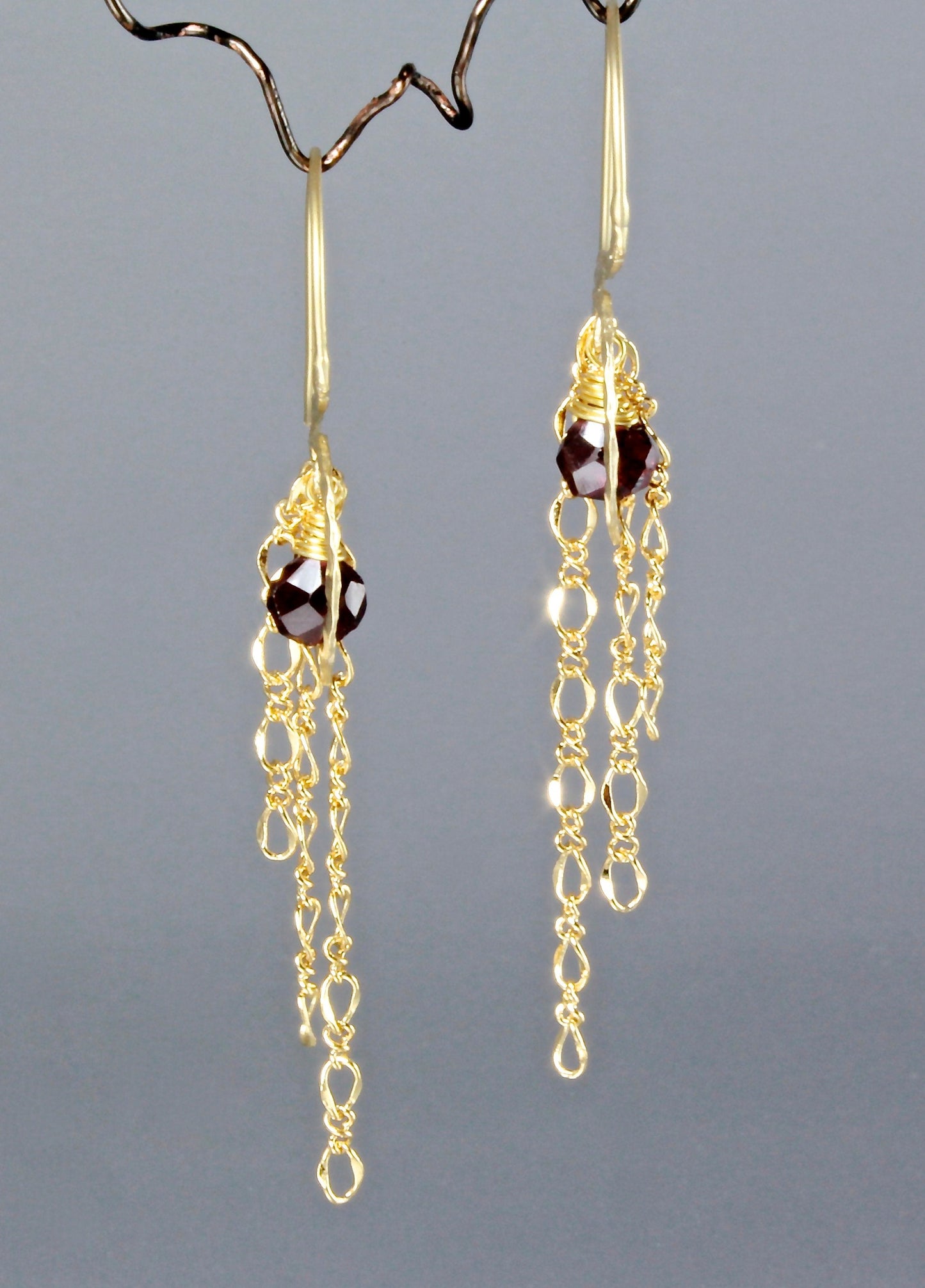"Chantal" - Garnet Bridal Earrings