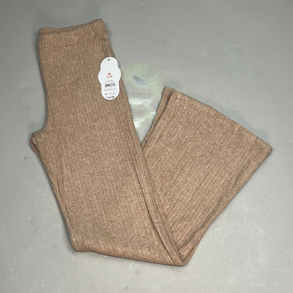 ZA@ WONDER NATION Twin Rib Bottoms Flare Pants Women's Sz M (7-8) Dark Latte Heather