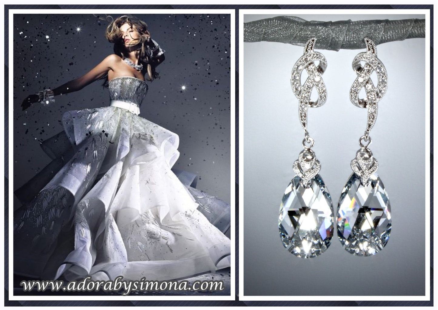 The Knot - Swarovski Crystal Bridal Earrings