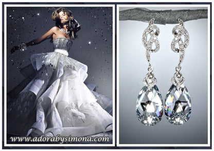 The Knot - Swarovski Crystal Bridal Earrings