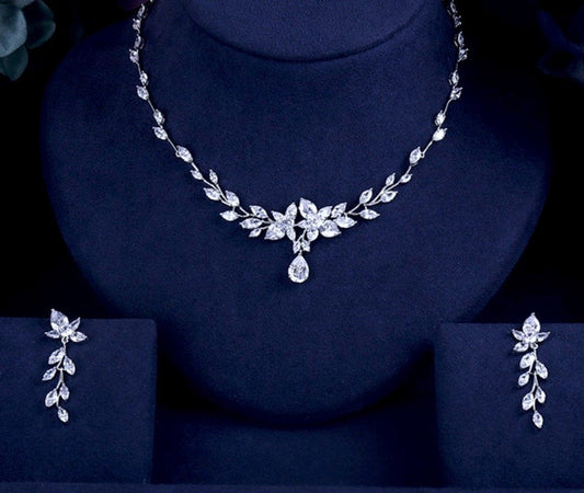 Eliana - Silver Cubic Zirconia Bridal Jewelry Set