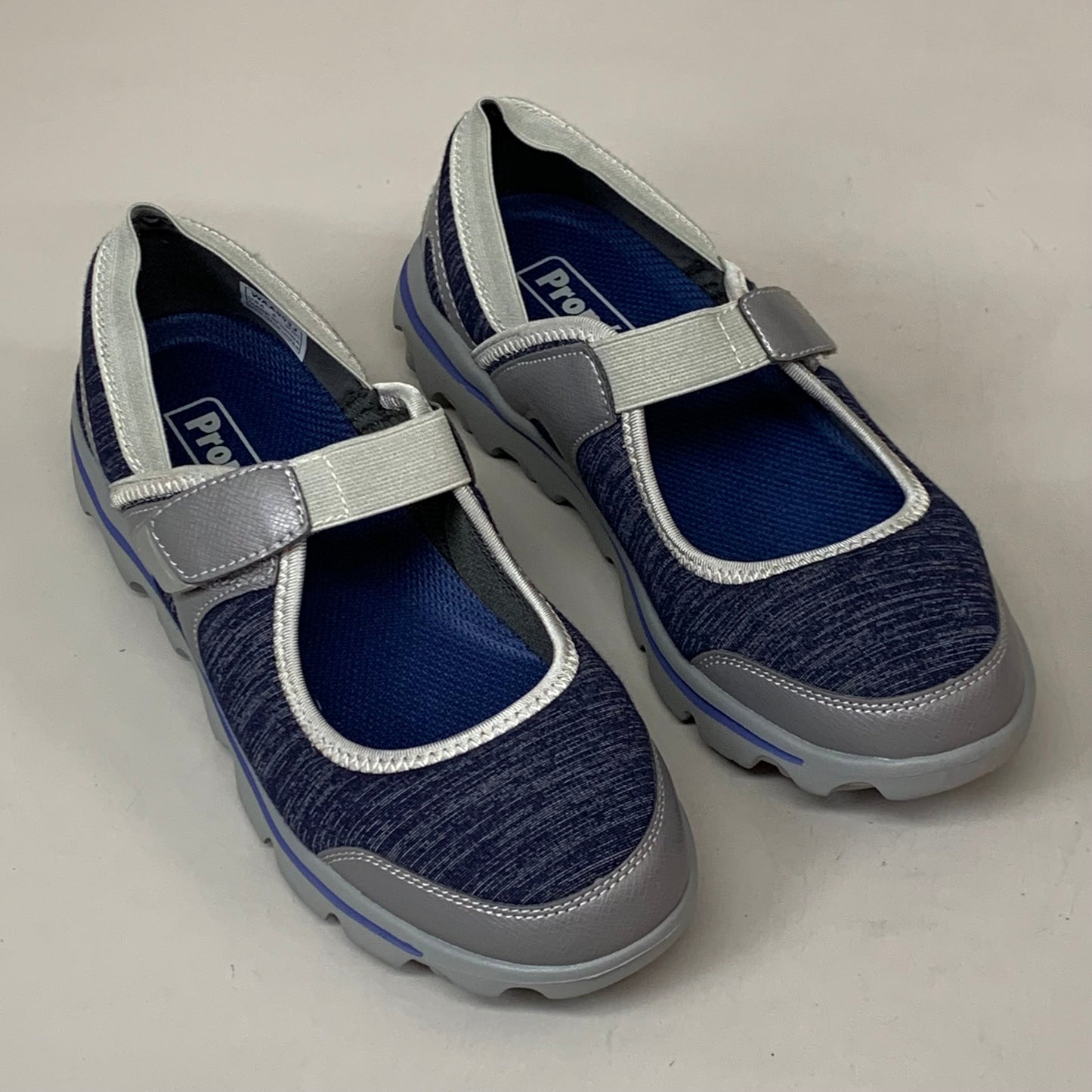 PROPET Onalee Mary Jane Flat Shoes W(D) Women's SZ 8 Blue/Silver WAA003JBLSW-08