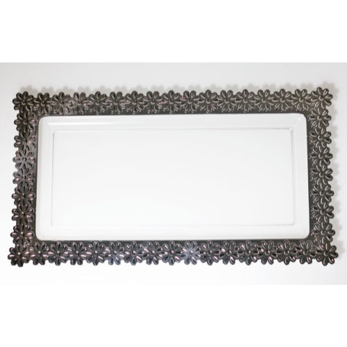 8 In. X 15 In. Silver Edged Flower Tray | 2 Count