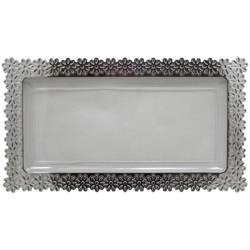 8 In. X 15 In. Silver Edged Flower Tray | 2 Count