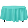 Premium Round Aqua Blue Plastic Table Cover