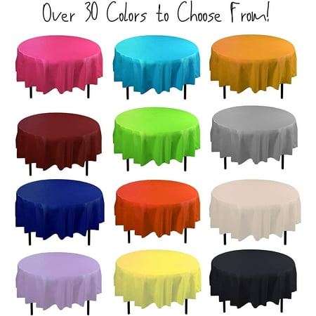 Premium Round Aqua Blue Plastic Table Cover