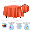 Premium Round Orange Plastic Table Cover