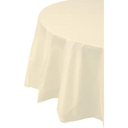 Premium Round Light Yellow Plastic Table Cover