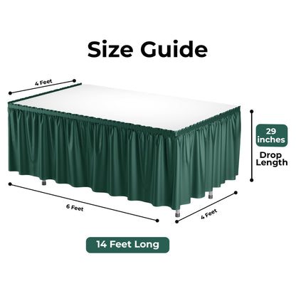 Dark Green Plastic Table Skirt