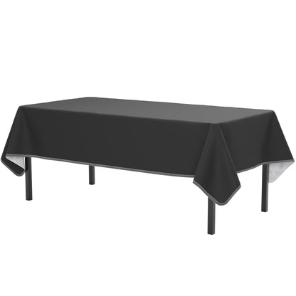 Black Flannel Backed Plastic Table Cover 54 In. x 108 In.