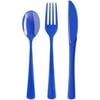 Dark Blue Cutlery Combo Set | 50 Forks 50 Spoons And 50 Knives