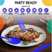 Dark Blue Cutlery Combo Set | 50 Forks 50 Spoons And 50 Knives