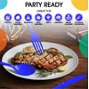 Dark Blue Cutlery Combo Set | 50 Forks 50 Spoons And 50 Knives