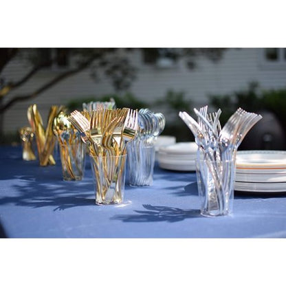 Exquisite Classic Gold Plastic Forks | 20 Count
