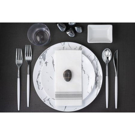 Trendables Forks White/Gold | 120 Count